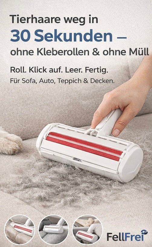 FellFrei Tierhaare weg in 30 Sekunden – Wiederverwendbare FellFrei Haarrolle